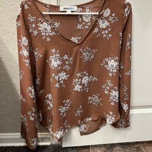 Brown and white blouse